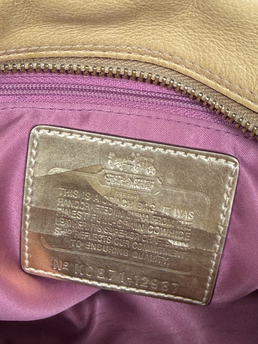 Coach Madison Sabrina Tan Leather Convertible Satchel Shoulder Bag 12937 Y2K - Picture 4 of 13